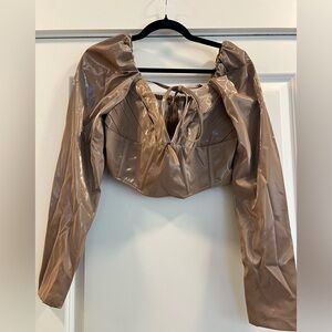 Faux leather crop top 😏🔥